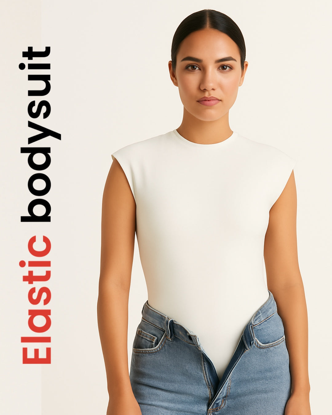 Sleeveless bodysuit - off white