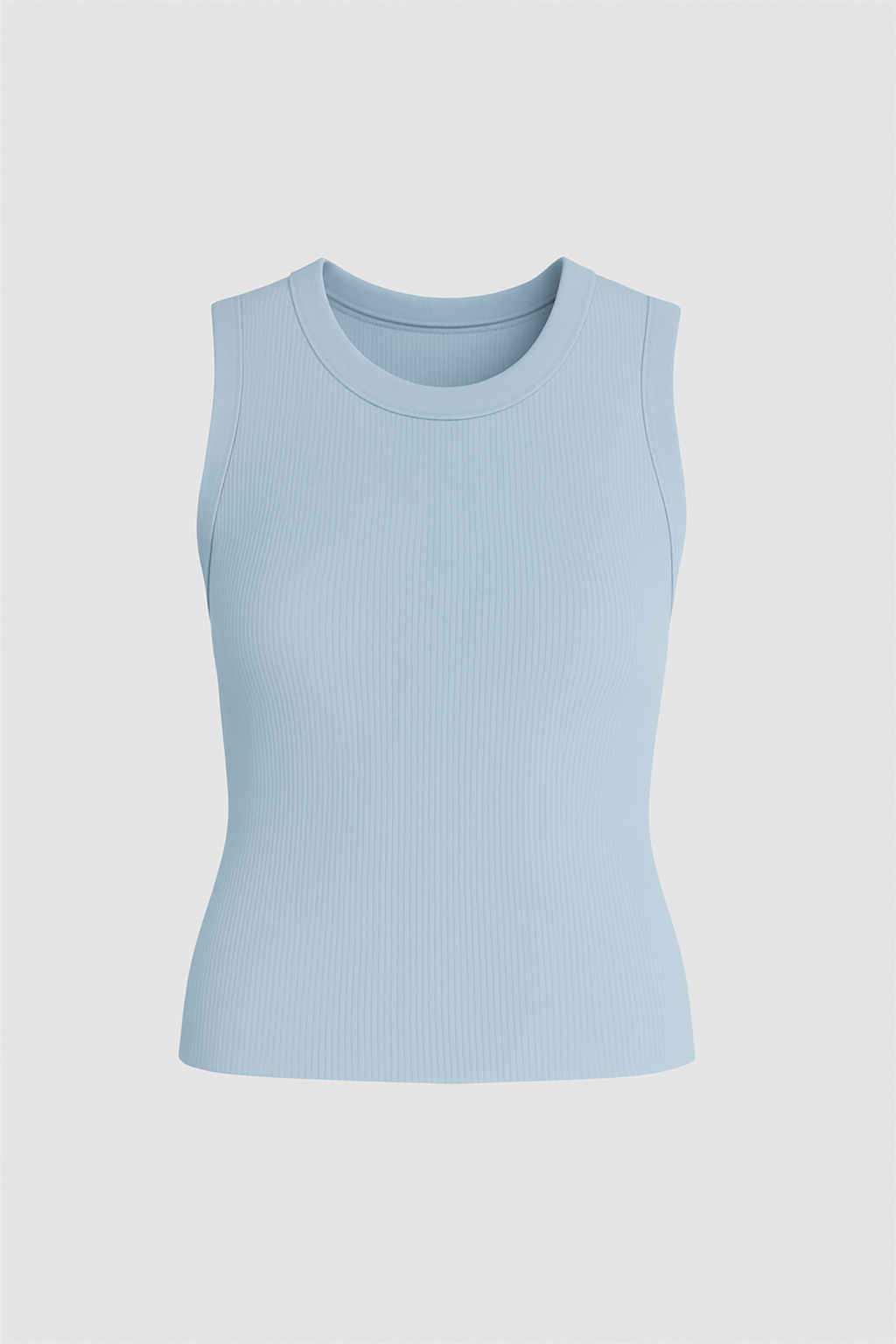 Ribbed Sleeveless cotton top - Blue