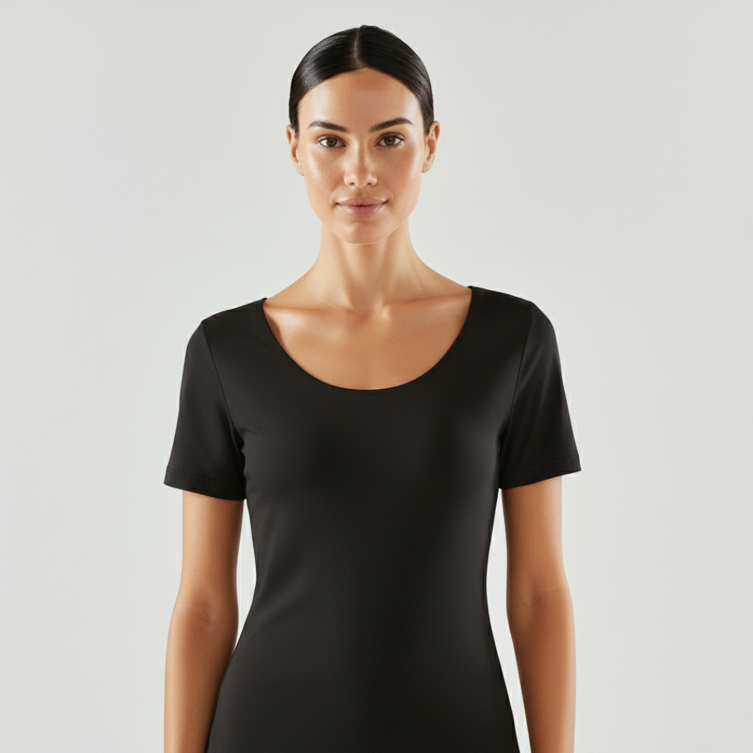 Wide neck - short sleeve