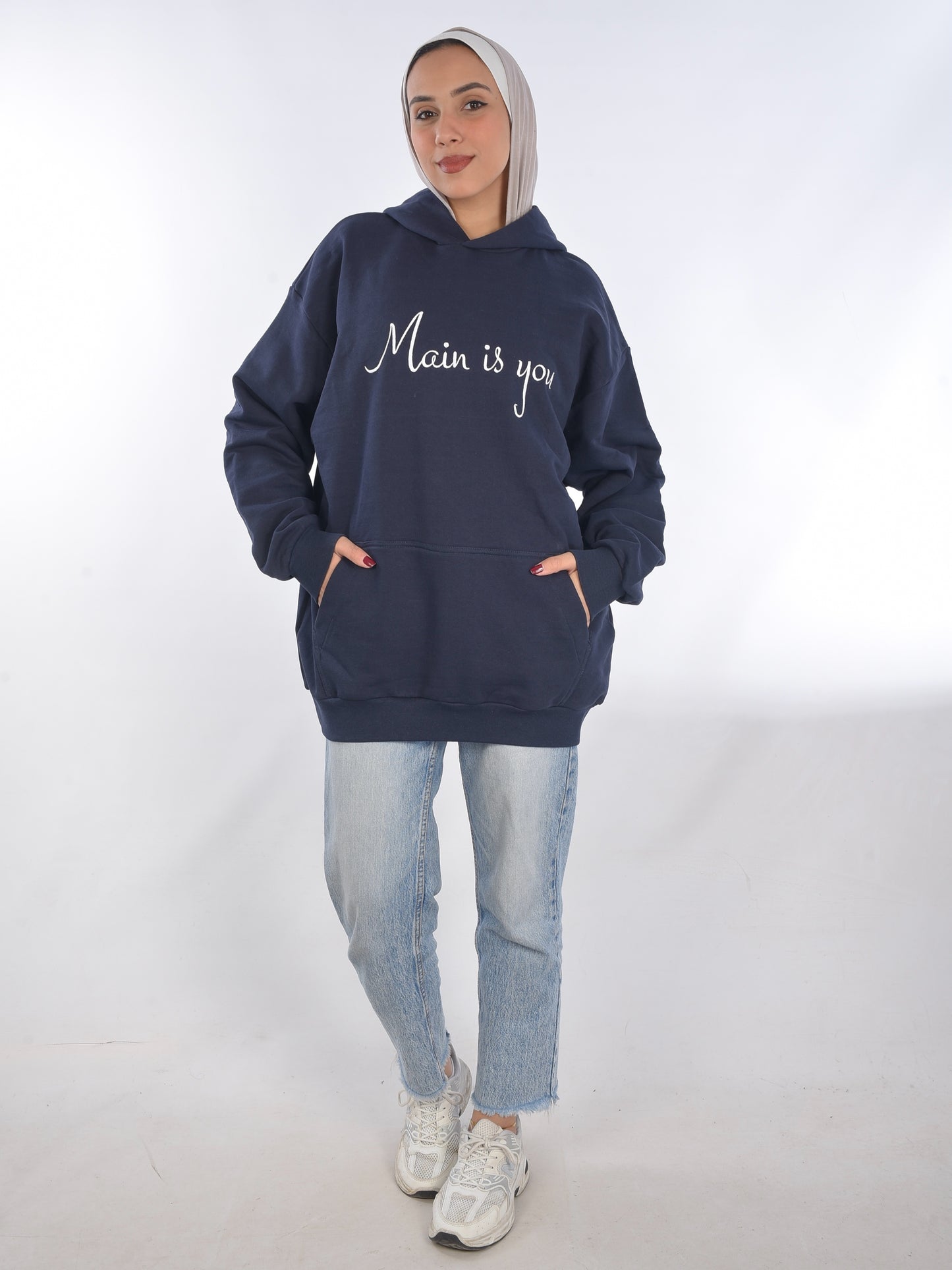 Dark blue hoodie